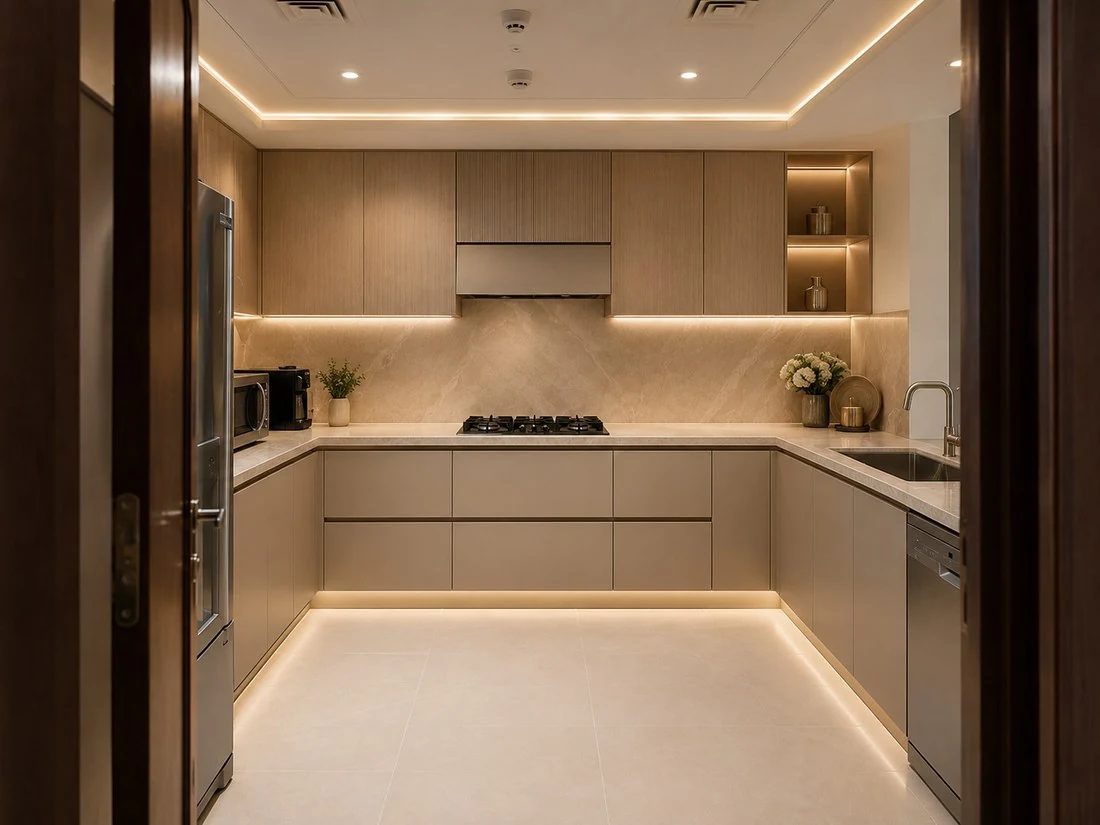 After image of the same kitchen transformed into a premium contemporary space